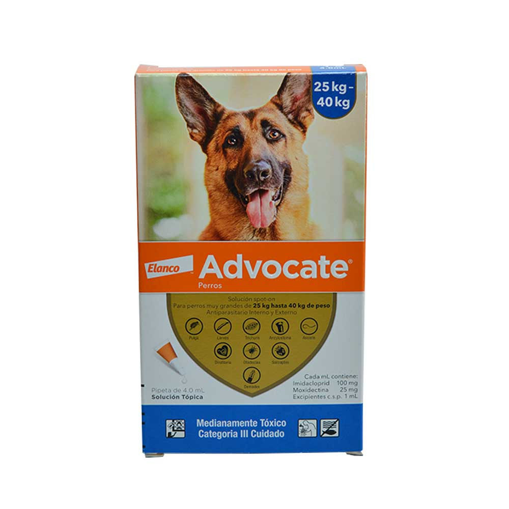 ADVOCATE PERROS ANTIPULGAS 25 - 40 KG