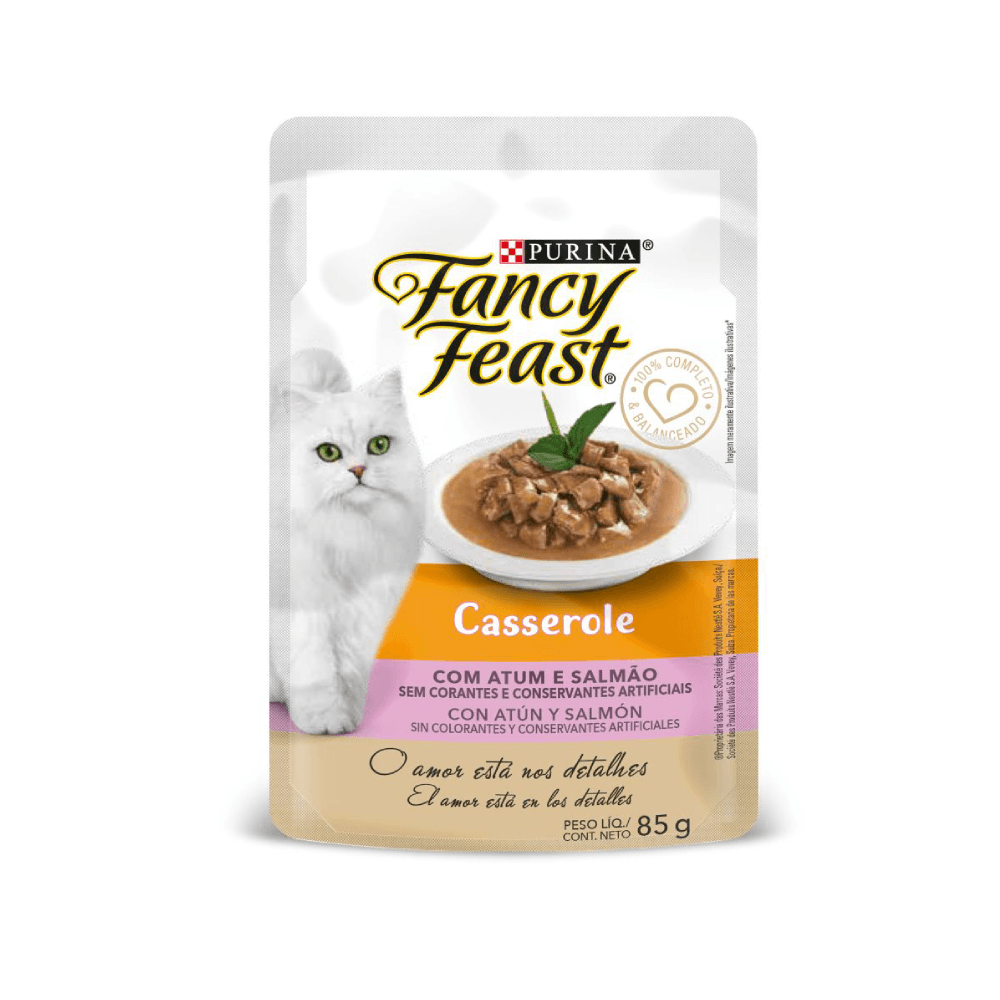 FANCY FEAST CAT HUMEDO CASSEROLE ATUN Y SALMON