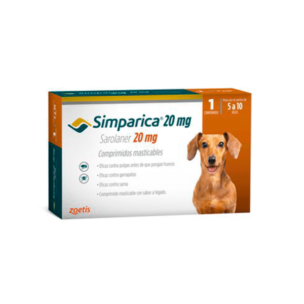 Simparica 20 mg Perros 5 a10 kg x 1 Tab